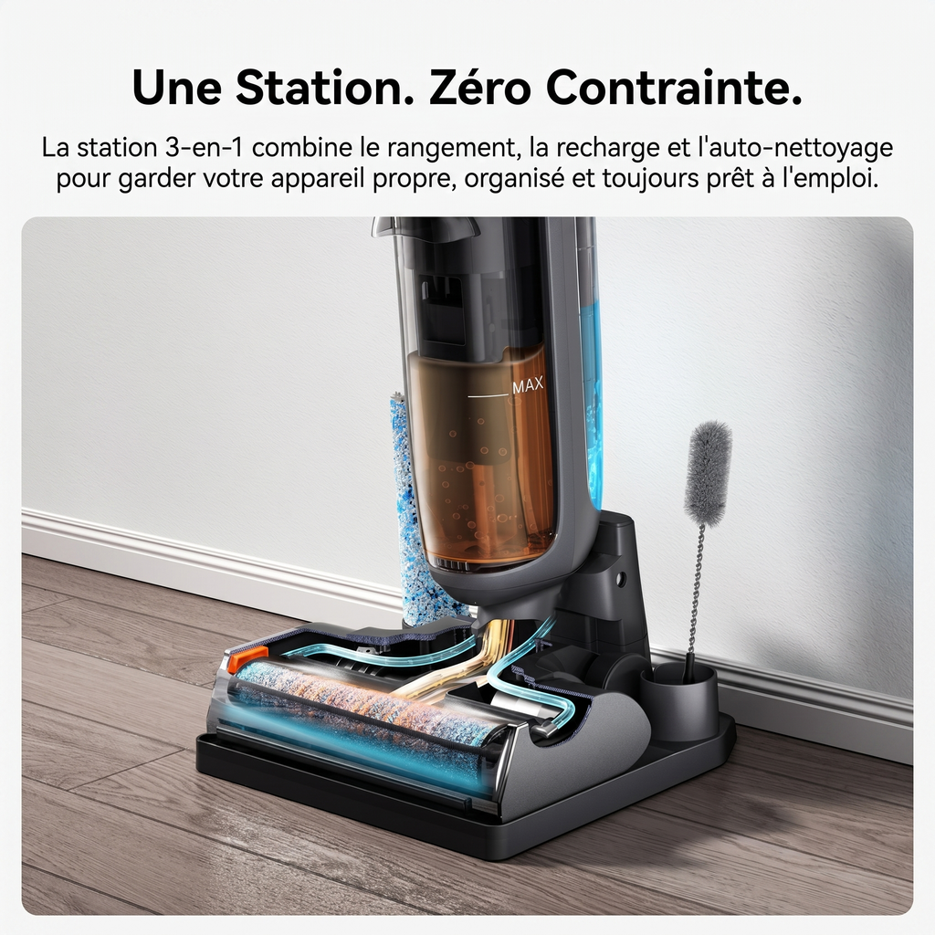 Aspirateur laveur autonettoyant
