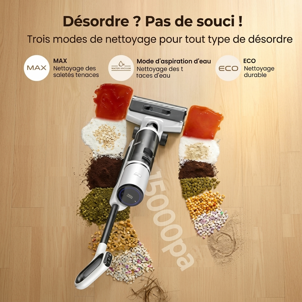 Aspirateur laveur sans fil Séchage à air autonettoyant
