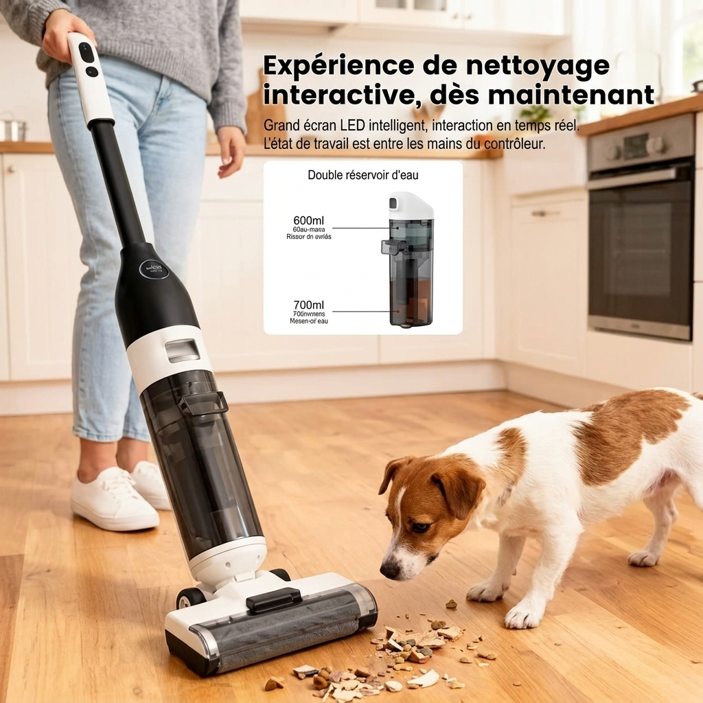 Aspirateur laveur sans fil 3-en-1 