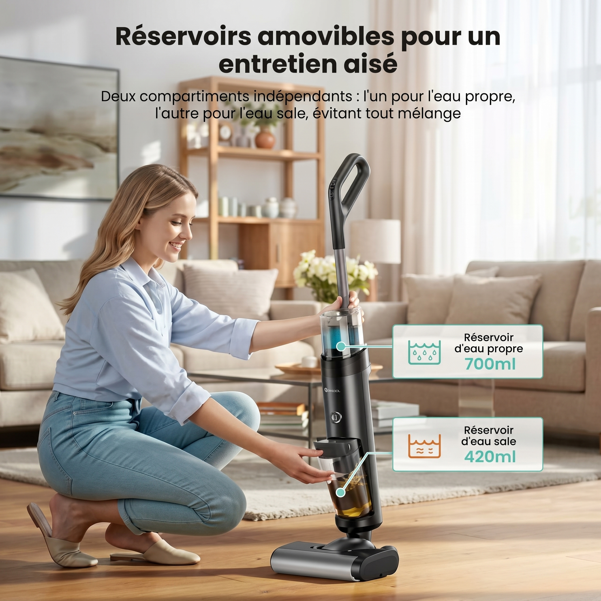 Aspirateur laveur sans fil moderne