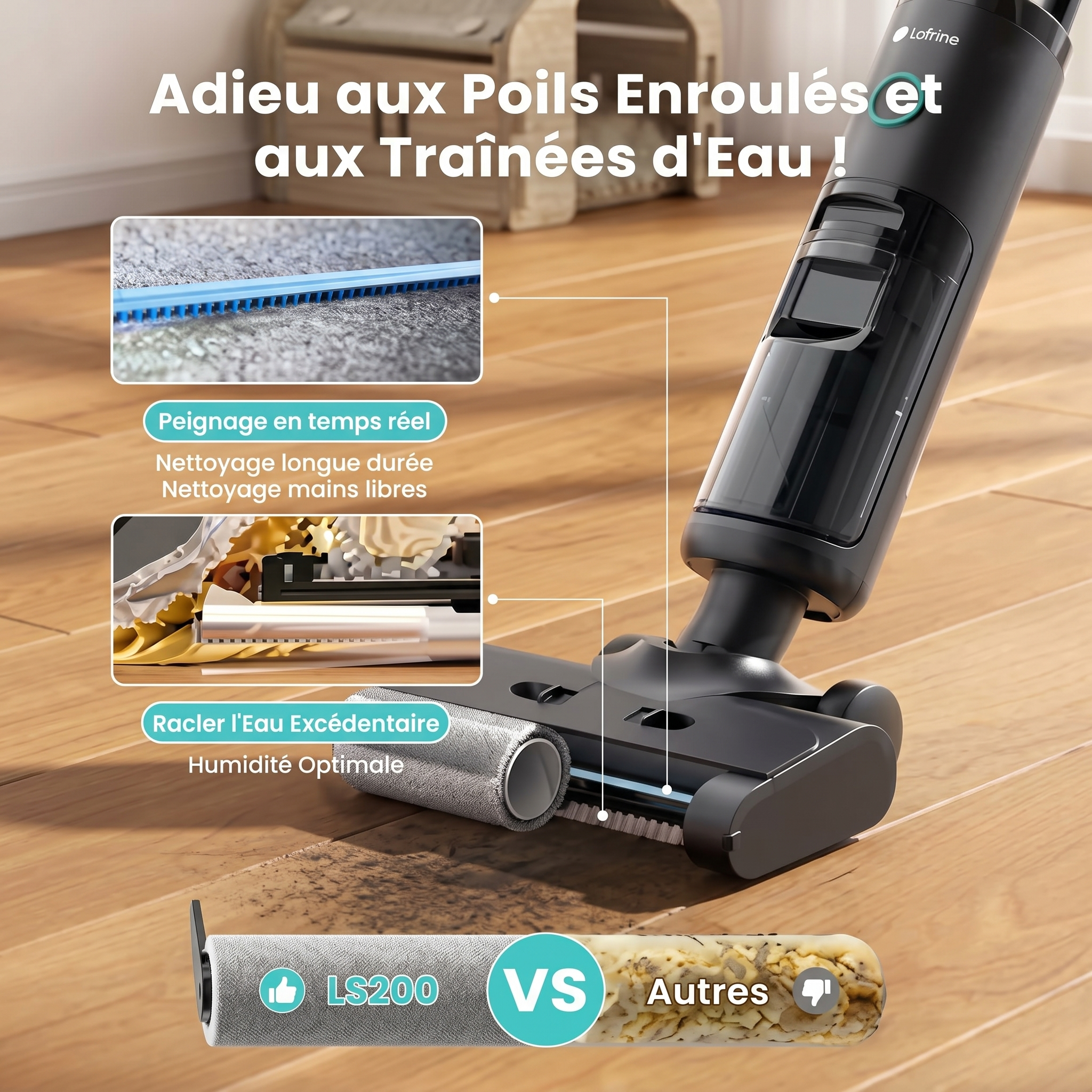 Aspirateur laveur sans fil moderne