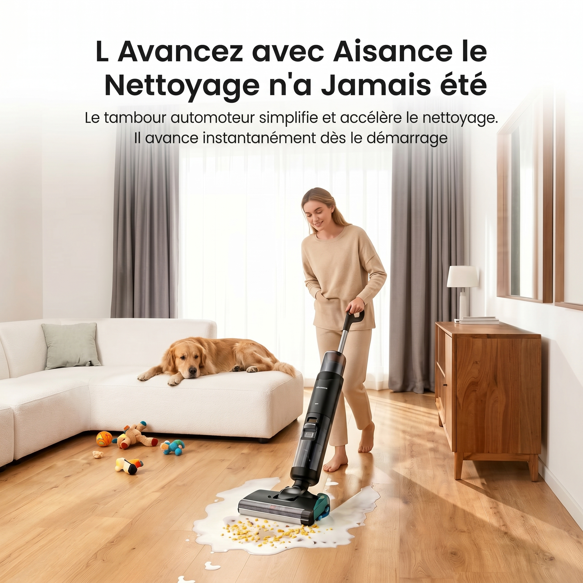 Aspirateur laveur 3-en-1 autonettoyant et assistance vocal Aspiroclean