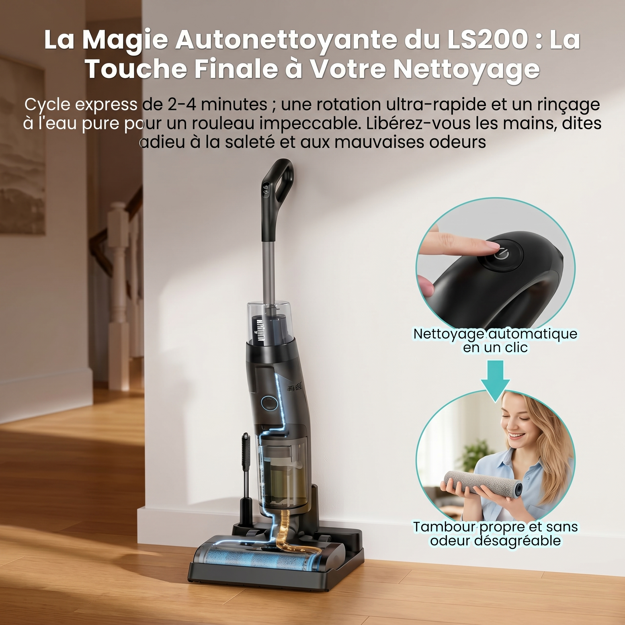 Aspirateur laveur sans fil moderne