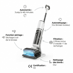 Aspirateur laveur sans fil Séchage à air autonettoyant STORM Aspiroclean