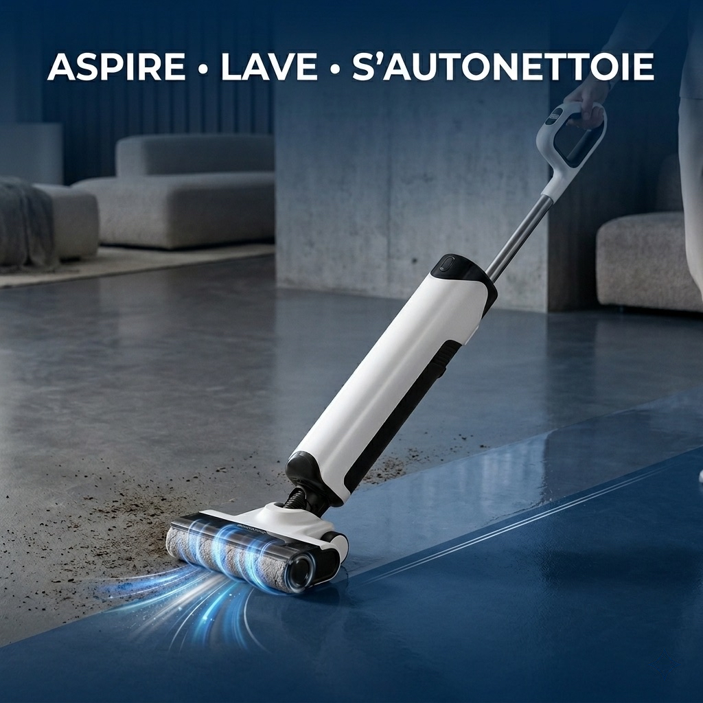 Aspirateur laveur 3-en-1 autonettoyant VORTEX Aspiroclean